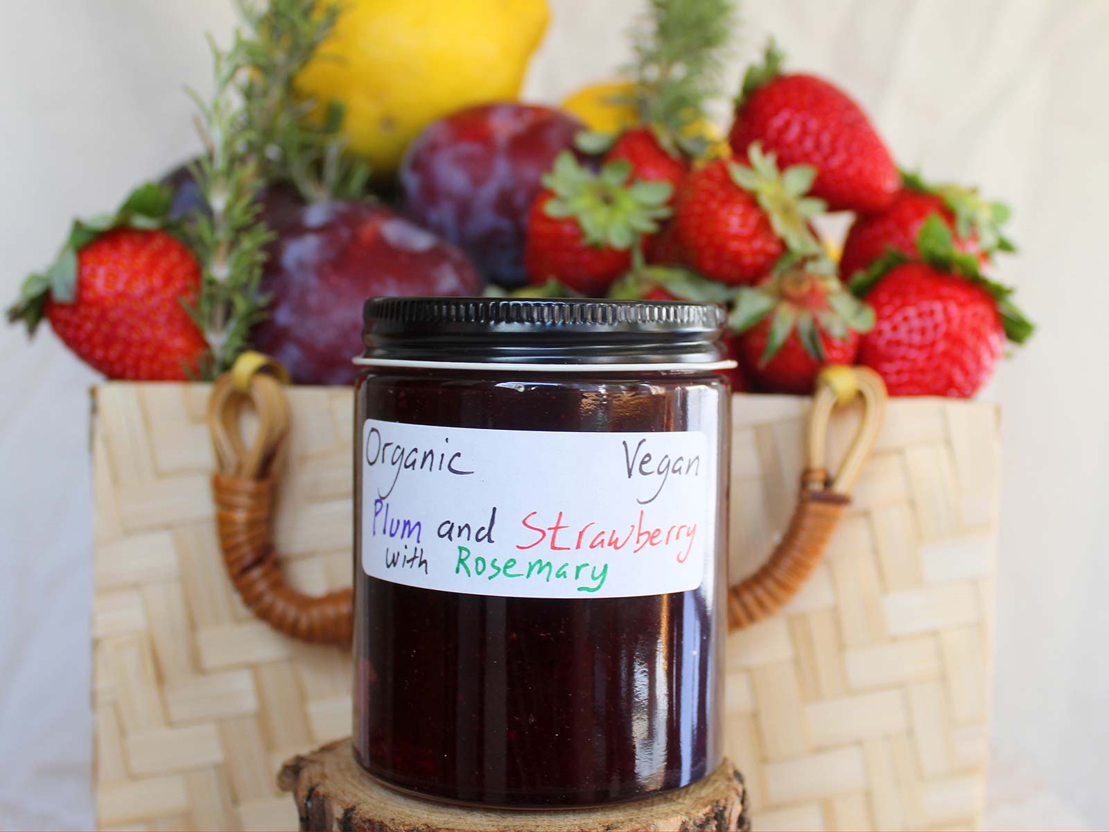 Plum and Strawberry Jam with Rosemary